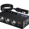 USB PD Type-C 3 シガーソケット 180W 電圧表示 急速充電 12-24V 対応