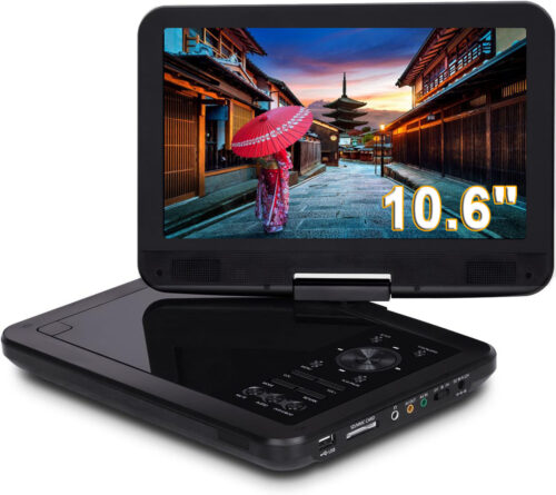 R1-5 12.6型 ポータブルdvdプレーヤー 液晶 大画面 4時間連続再生 CPRM対応 Hi-Fiスピーカー搭載 リージョンフリー  AV入出力 日本語説明書付き