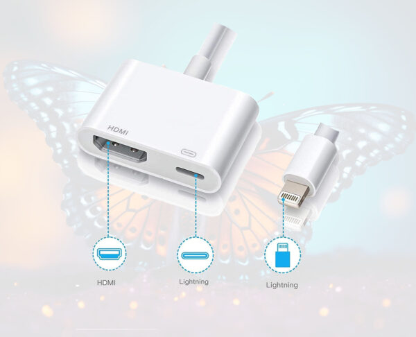 R2 Lightning-HDMIアダプター デジタルAVオーディオドングル 1080P iPhone HDMI変換ケーブル ミラーリング