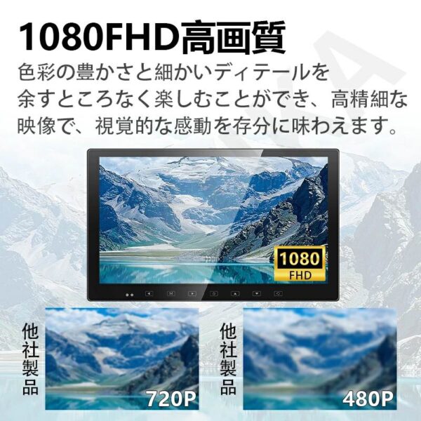 R3 13.3インチ 1080P リアモニター 車載モニター 軽量 HDMI 薄型 スピーカー搭載